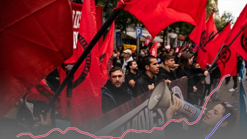 23/04/2024 Manifestación del Frente Obrero ante la sede del PSOE en Ferraz en noviembre de 2023.