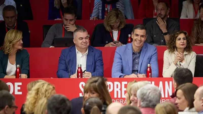 El secretario general del PSOE, Pedro Sánchez, preside la reunión del Comité Federal, en la sede del PSOE, a 28 de octubre de 2023, en Madrid.
